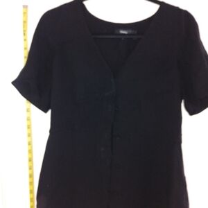 Theory Elegant Black Women's Button Down Shirt